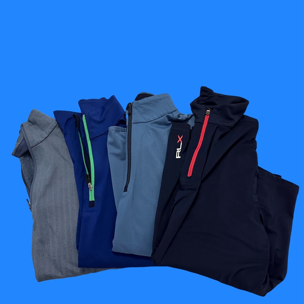 GREAT CONDITION - FOUR RALPH LAUREN X 1/4 ZIPS. RLX size XL